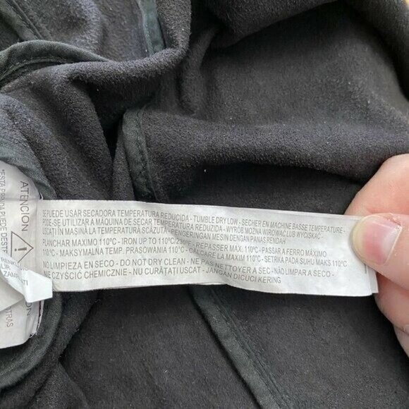 Zara Faux Suede Black Vest Open Front Women's Small Waterfall Shimmer - Picture 7 of 9